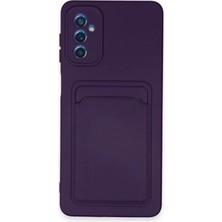 TE Dükkan Buğz Samsung Galaxy A14 4g Kılıf Kelvin Kartvizitli Silikon - Derin Mor