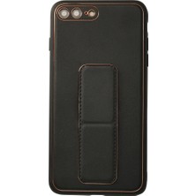 TE Dükkan Buğz Iphone 7 Plus Kılıf Coco Deri Standlı Kapak - Siyah