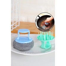 Zenvia Tutacaklı Paslanmaz Çelik Top Bulaşık Ovma Teli Bulaşık Temizleme Fırçası Yıkama S�