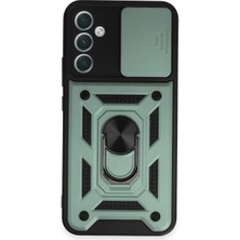 TE Dükkan Buğz Samsung Galaxy A34 5g Kılıf Pars Lens Yüzüklü Silikon - Yeşil