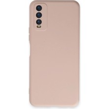 TE Dükkan Buğz Vivo Y11S Kılıf Nano Içi Kadife Silikon - Pudra