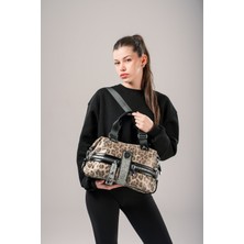 Ççs 18000 Kadın Leopar Desenli Çapraz Askılı Omuz Çantası – Çok Bölmeli Şık Tasarım