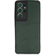 TE Dükkan Buğz Samsung Galaxy S21 Ultra Kılıf Loop Deri Silikon - Yeşil