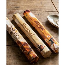 Sufi Tesbih Esans Ve Hediyelik Rahatlatıcı ve Arındırıcı 3'lü Tütsü Paketi: Sandal Ağacı, Amber ve Misk (Musk) Kokuları