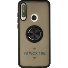 TE Dükkan Buğz Huawei Y6P Kılıf Montreal Yüzüklü Silikon Kapak - Siyah