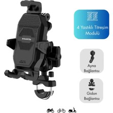 Holdclip Titreşim Modüllü Gidon ve Ayna Bağlantılı Telefon Tutucu N1 Model