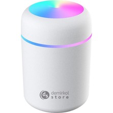 PremiumPort Mini LED Işıklı Hava Nemlendirici, Soğuk Buhar, Beyaz, Ortam Nemlendirici