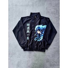 Beta Moda Hub Fermuarlı Dijital Baskılı Rüzgarlık - Siyah