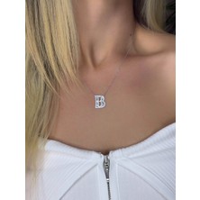 Daniel Angelson Baget Taşlı B Harf Gümüş Kolye