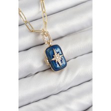 Callerrons Accessories Pirinç Zirkon Taşlı Açılabilir Kutup Yıldızı Model Gold Renk Kadın Kolye // XD-BKO10430-ST