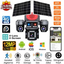 Jtech AV-S445 3mp+3mp+3mp+3mp 12MP Aov Esim 4g Solar 4 Kameralı Ptz Akıllı Kamera
