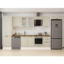 Alvinka 390X222 cm Klasik Mebran Mutfak Dolabı MBB-E80B60S50-3 Kumtaşı - Suntalam