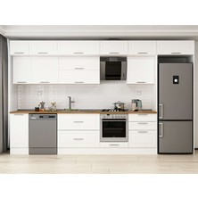 Alvinka 390X240 cm Klasik Mebran Mutfak Dolabı MB-E90S40S60-2 Beyaz - Mdf
