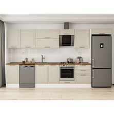 Alvinka 390X222 cm Klasik Mebran Mutfak Dolabı MB-E80S50S60-2 Kumtaşı - Suntalam