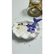 Serenity Sanat El Yapımı Deniz Yıldızlı Dekoratif Tabak %100 Doğal Soya Wax Kokulu Mum