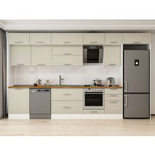 Alvinka 390X240 cm Klasik Mebran Mutfak Dolabı MB-E80S60S50-2 Kumtaşı - Suntalam