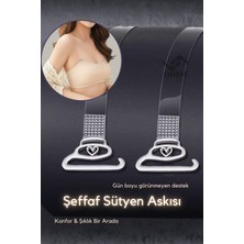 Odise Şeffaf Kalp Desenli Ayarlanabilir Sütyen Askısı - Elbise ve Bluzlar Için – Görünmez & Şık Dokunuş