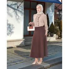 Lesa Wear Dökümlü Puf Kloş Tesettür Etek