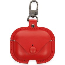 Kalites Kayem  Airpods Pro 2 (2.nesil) Çanta Deri Kılıf - Kırmızı Kaliteli 2026
