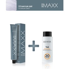 Maxx Deluxe Tüp Boya 100 ml -30 V Oksidan 60 ml Titanyum Gri