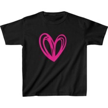 Unisex Çocuk Baskılı T-Shirt - Siyah