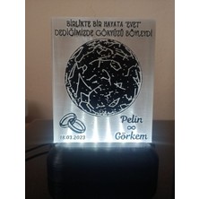 PremiumPort Kişiselleştirilebilir Yıldız Haritası LED Lamba, Beyaz Işıklı, Kablolu