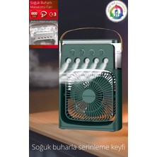 PremiumPort Taşınabilir 600 ml Su Tanklı Mini Klima Fanı, LED Işıklı Serinletici