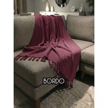 Luwino Home Koltuk Örtüsü , Tv Şalı , Throw ,yatak Örtüsü , Çok Amaçlı Örtü , Bordo Renk 180X200 cm