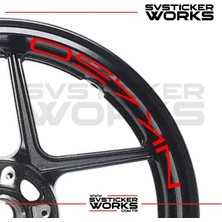 Sv Sticker Works Cfmoto 450NK Jant Sticker Jant Iç Yazı 8'li Set Sticker Etiket