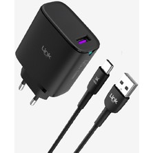LinkTech C318 Safe Gan3 45W Hızlı Şarj Adaptörü + 100W Tip-C Kablo Siyah
