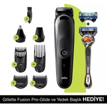 Braun  Erkek Bakım Kiti, Islak&kuru, 8in1  Başlık (Mgk 5260)+2 Başlıklı Gillette Hediye