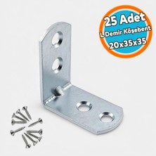 Nzb L Demir Gönye Yuvarlak Başlı 20X35X35 mm Metal Köşe Birleştirme Montaj Sabitleme Aparatı (25 Adet)