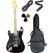 Sazhane Siyah Solak Elektro Gitar (Kılıf-Pena-Kablo-Askı)