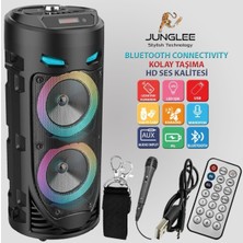 PremiumPort Taşınabilir Kablosuz Bluetooth Mikrofonlu LED Işıklı Hoparlör