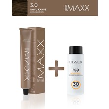 Maxx Deluxe Tüp Boya 100 ml - 20 V Oksidan 60 ml 3.0 Koyu Kahve