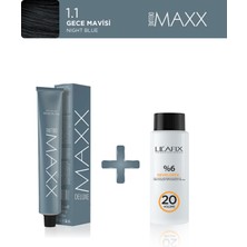 Maxx Deluxe Tüp Boya 100 ml - 20 V Oksidan 60 ml 1.1 Gece Mavisi