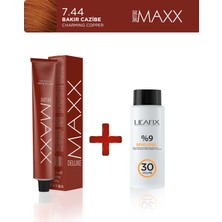 Maxx Deluxe Tüp Boya 100 ml - 30 V Oksidan 60 ml 7.44 Bakır Cazibe