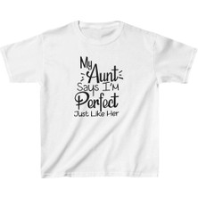 Unisex Çocuk Baskılı T-Shirt - Beyaz