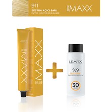 Maxx Deluxe Tüp Boya 100 ml - 30 V Oksidan 60 ml 911 Esktra Açıcı Sarı