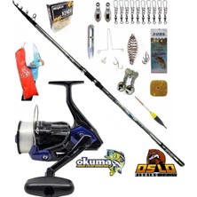 Okuma Fın Chaser x FNX-60BL Oslo Crome 420CM 70-250GR Profesyonel Surf Sazan Kıyı Olta Takımı Seti