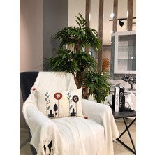 Luwino Home Koltuk Örtüsü , Tv Şalı , Throw ,yatak Örtüsü , Çok Amaçlı Örtü , Ekru Renk Berjer 150X170 cm