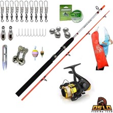 Oslo Tam Takım 2 Parça Dolgu Uçlu Çocuk Olta Seti Remixon 1.50m 50-100gr 1000 Olta Makinası