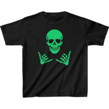 Unisex Çocuk Baskılı T-Shirt - Siyah