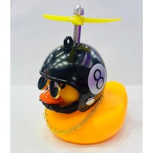 PremiumPort Sevimli Pervaneli LED Işıklı Sarı Ördek Gidon Aksesuarı