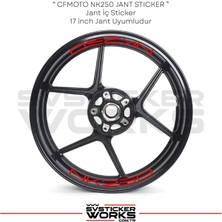 Sv Sticker Works Cfmoto NK250 Jant Sticker Jant Iç Yazı 8'li Set Sticker Etiket