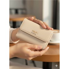 Purpleart Kadın Polo Armalı Suni Deri Orta Boy Cüzdan 9X13X5CM