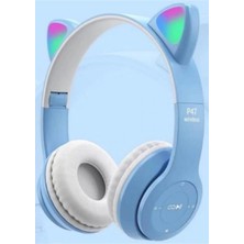 PremiumPort Kablosuz Kedi Kulaklık, Katlanabilir, Sd Kart, Mikrofon, LED Işıklı