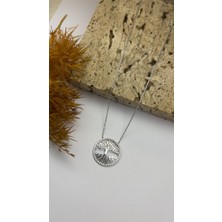 Daniel Angelson Hayat Ağacı Taşlı Rodhıum Kaplama Gümüş Kolye