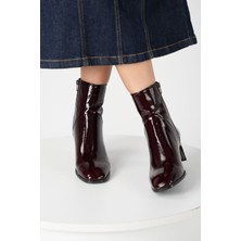 Ametist Danila Bordo Rugan Sıcak Astar Hakiki Deri Kadın Bot – Kalın Topuk 5,5 cm – Tpu Taban