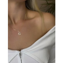 Daniel Angelson C Harfli Iki  Model Zincirli Altın Kaplama Gümüş Kolye